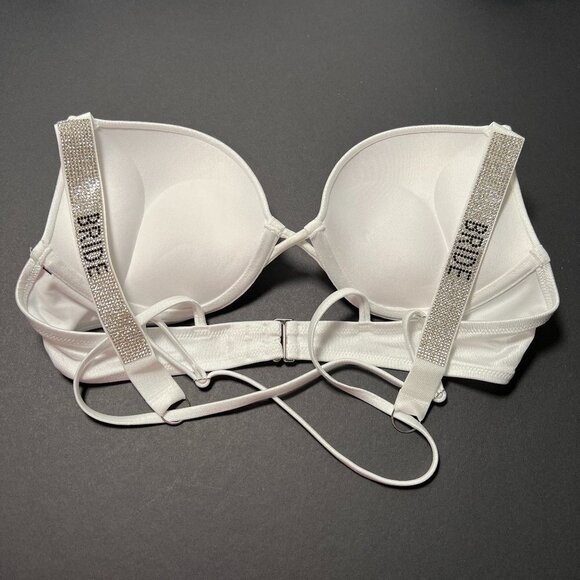 Victoria Secret 36A Bombshell Push Up Bikini Top Bride Shine Strap White - Picture 7 of 7